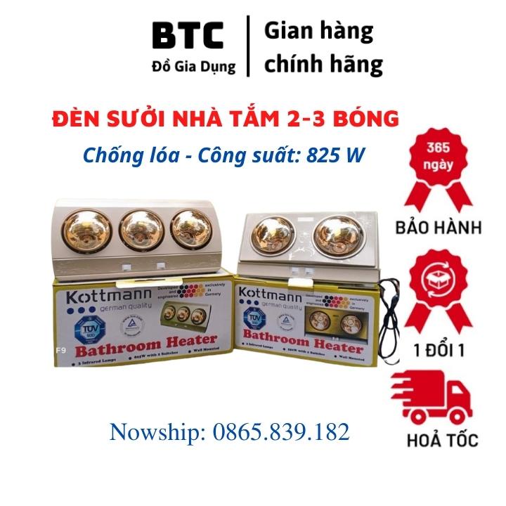 Đèn sưởi nhà tắm BTC chống lóa mắt 2 bóng - Đèn sưởi treo tường an toàn, bảo hành 12 tháng