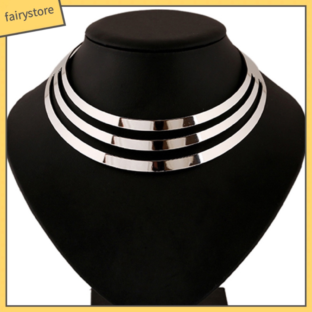 Vòng Cổ Hợp Kim 3 Tầng Đơn Giản Độc Đáo Cho Nữ