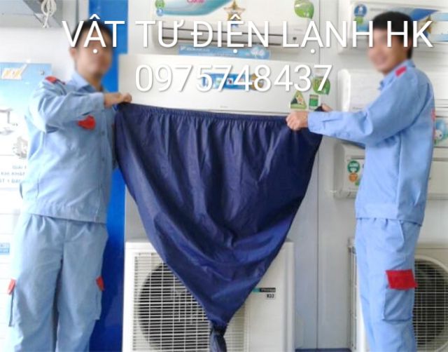 Áo trùm vệ sinh điều hòa - Túi bạt hứng nước miệng 1m7, 2m , 2.2m (2m-2.2m cho máy âm trần)  có đuôi bảo dưỡng máy lạnh