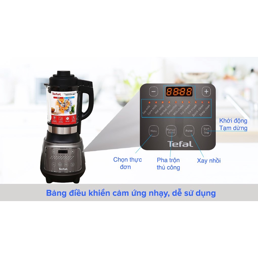 Máy Làm Sữa Hạt Tefal BL967B66, Công Suất Xay 1000W, Nấu 1300W – Phân Phối Chính Hãng – Bảo Hành 24 Tháng