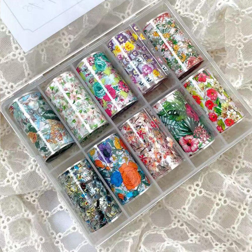 Miếng Dán Trang Trí Móng Tay In Hoa Nhiều Màu Thời Trang