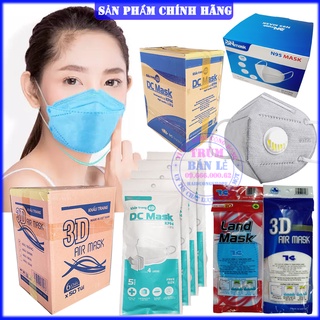 Sỉ 01 thùng khẩu trang kháng khuẩn 3d land mask, air mask. thùng 50 gói. 1 gói 6 chiếc. thời trang cao cấp.