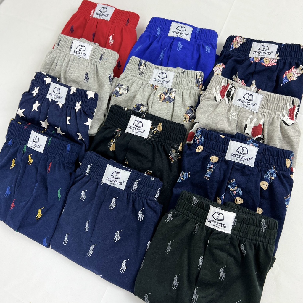 Quần đùi ngủ nam chất thun cotton (40-90kg)