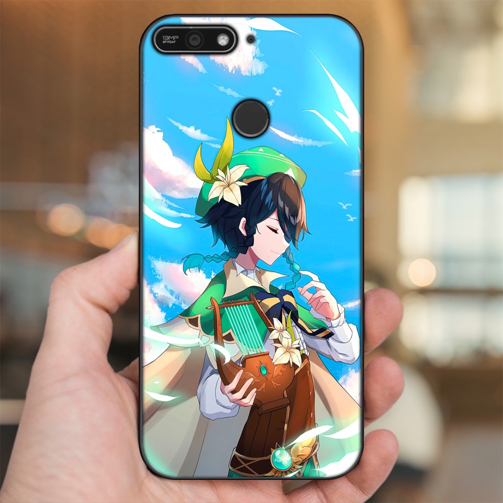 Ốp lưng Huawei Y6 Prime viền đen in hình Venti Genshin Impact