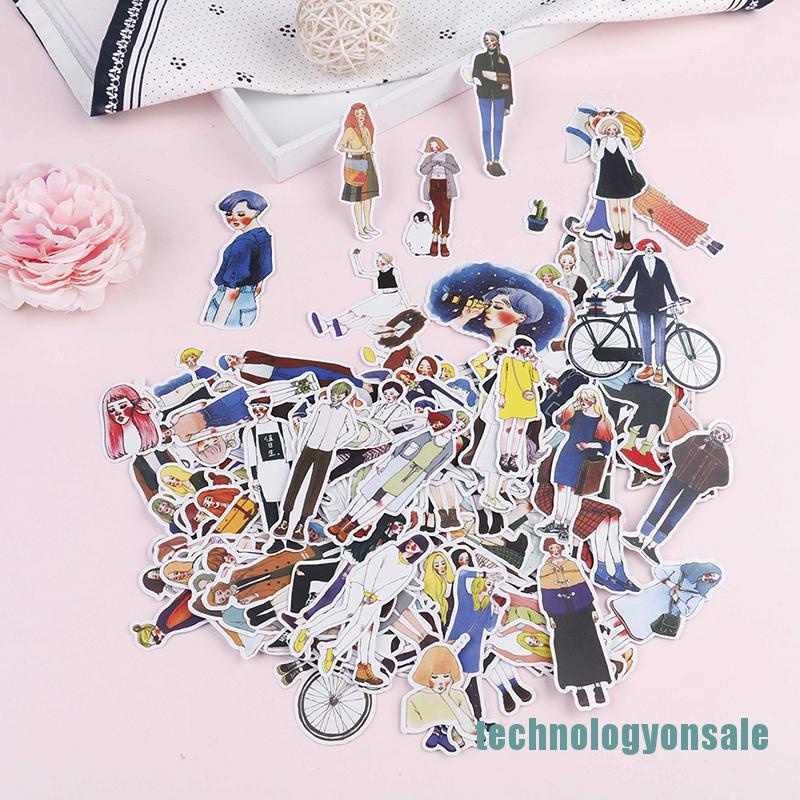Set 280 Miếng Dán Trang Trí Hình Cô Gái Dễ Thương Diy