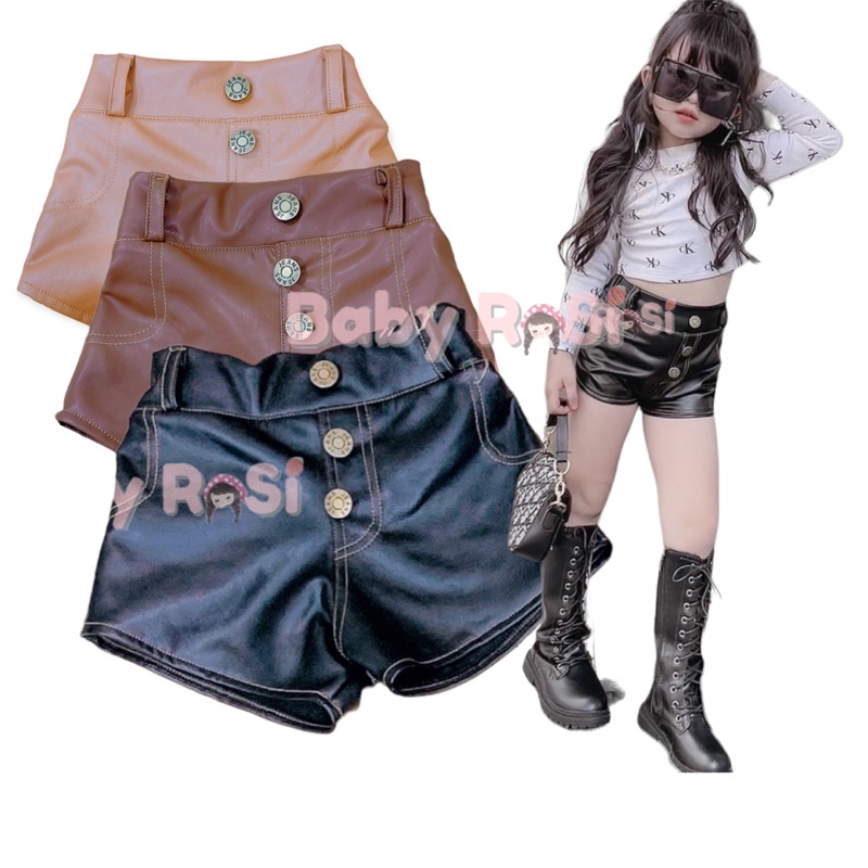 Quần da đùi 3 nút cho bé gái