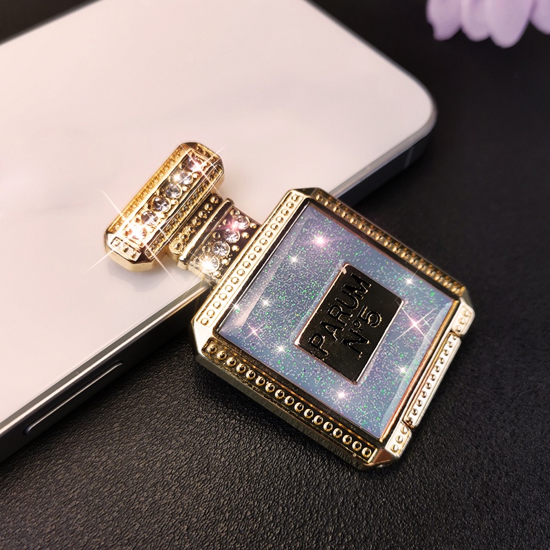 Giá Đỡ Điện Thoại Hình Chai Nước Hoa Kim Tuyến Lấp Lánh Sang Trọng