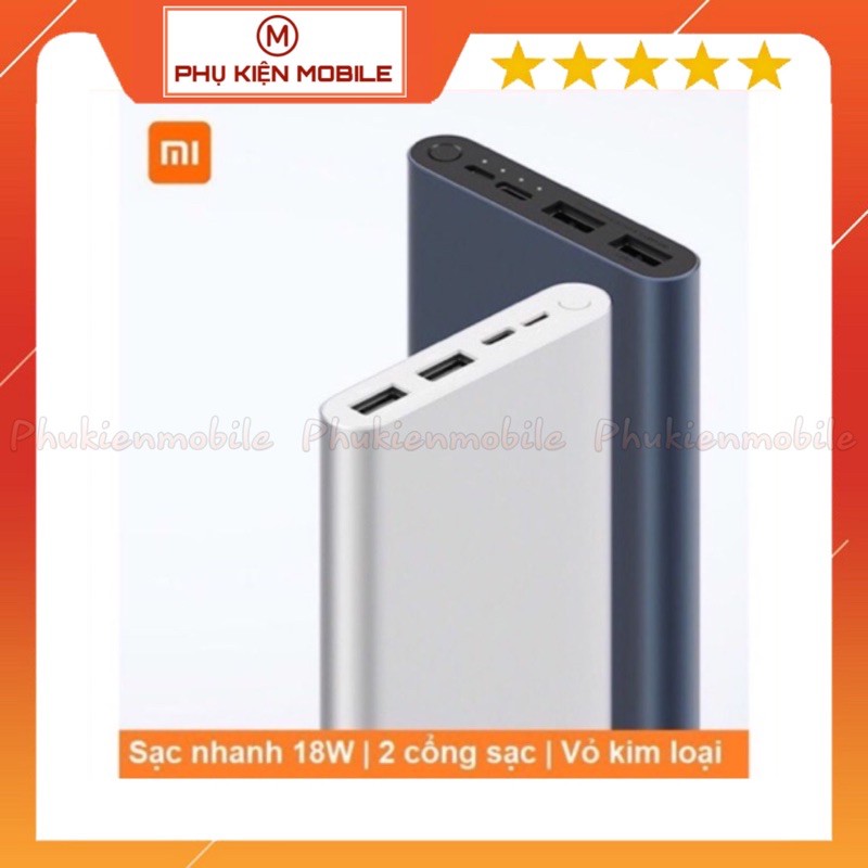 Pin Sạc Dự Phòng Xiaomi 10000 mAH Gen 3 Bảng sạc nhanh 2019 - Hàng Chính Hãng Xiaomi