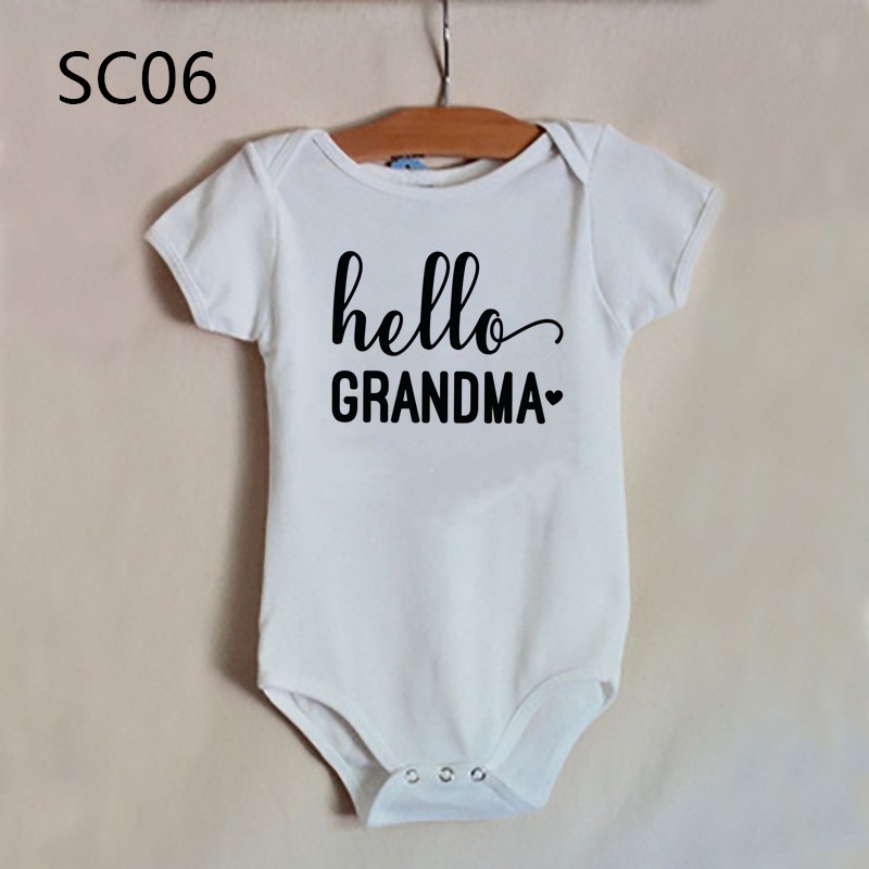 Bộ Áo Liền Quần In Chữ hello Dad Grand auntie Cho Trẻ Sơ Sinh