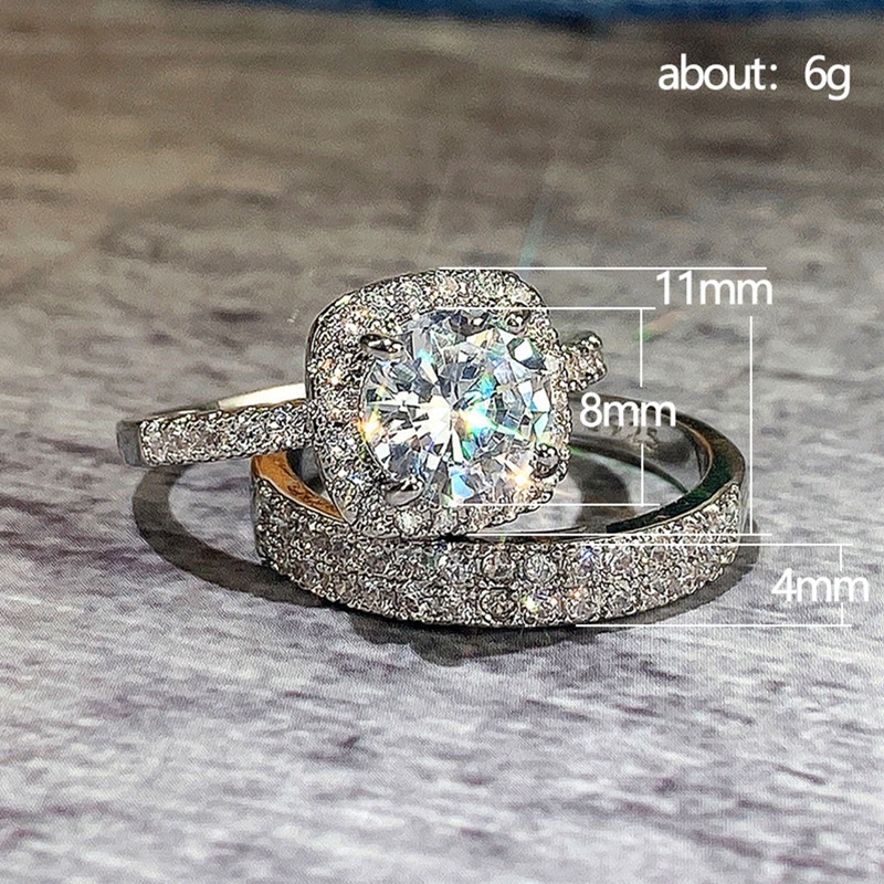 Set 2 Nhẫn Đeo Tay Kim Loại Thời Trang Cho Nữ
