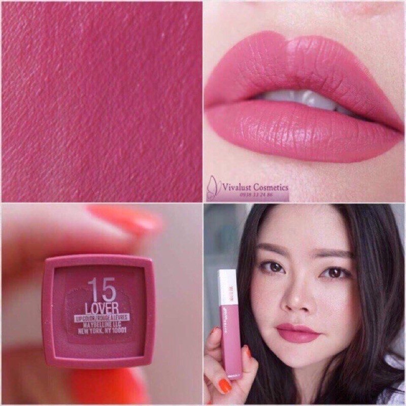 Son Kem lỳ Maybelline Superstay Matte Ink Liquid Lipstick - Lover 15
