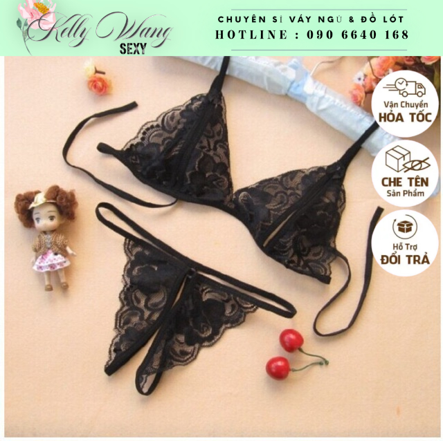 Bộ đồ lót sexy gợi cảm BK002 -bộ quần lọt khe ren bướm -KELLY WANG