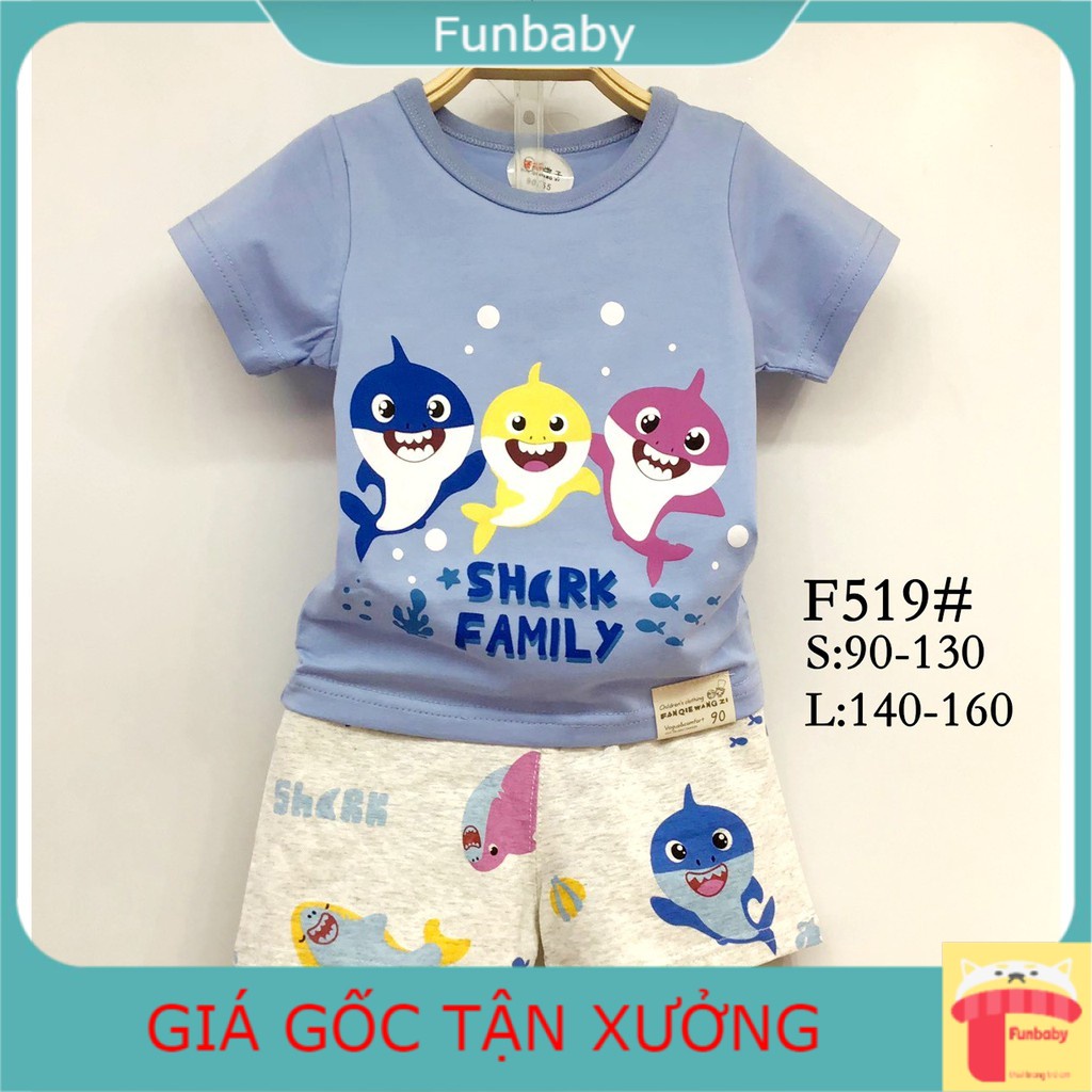 Bộ phông cộc tay 3 cá Heo cao cấp Fanqi bé trai 7-10 tuổi