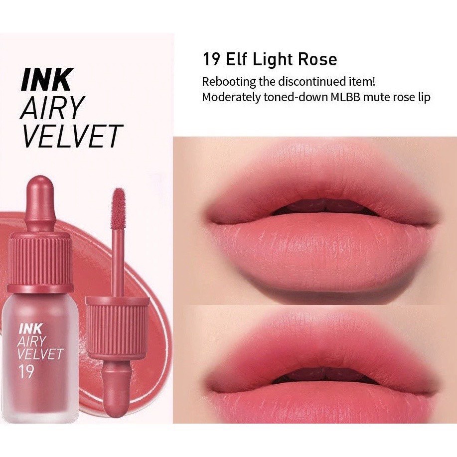 Son Ink  Airy 19 Elf Light Rose Hồng Sang MLBB Kem Lì Peripera Ink Airy Velvet Lip Tint Mới Nhất
