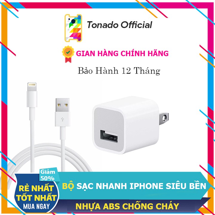 Củ sạc iphone cao cấp nhựa ABS chịu nhiệt công xuất 5v 5W-Tonado Official