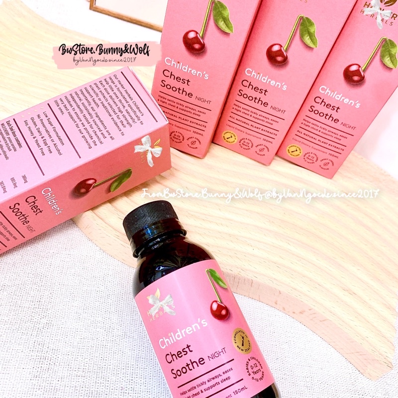 Siro Ho Đêm Harker Herbals Children's Chest Soothe Night 150ml - New Zealand [ Hàng Air - BW Store ]