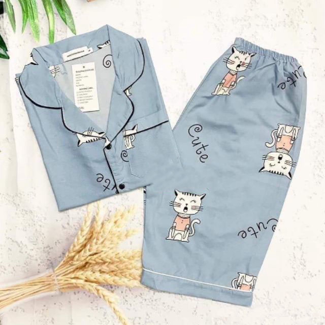 Bộ pijama lửng cho nữ chất kate thái | WebRaoVat - webraovat.net.vn