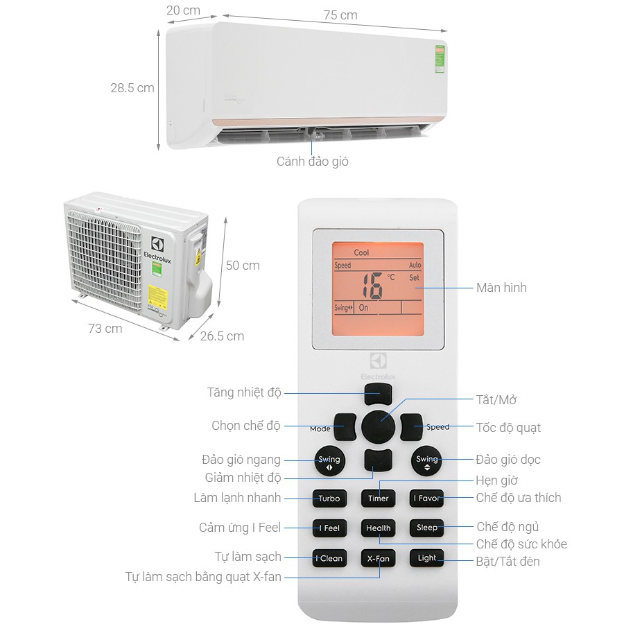 [Mã ELHA10 giảm 6% đơn 5TR] Máy lạnh Electrolux Inverter 1 HP ESV09CRR-C6