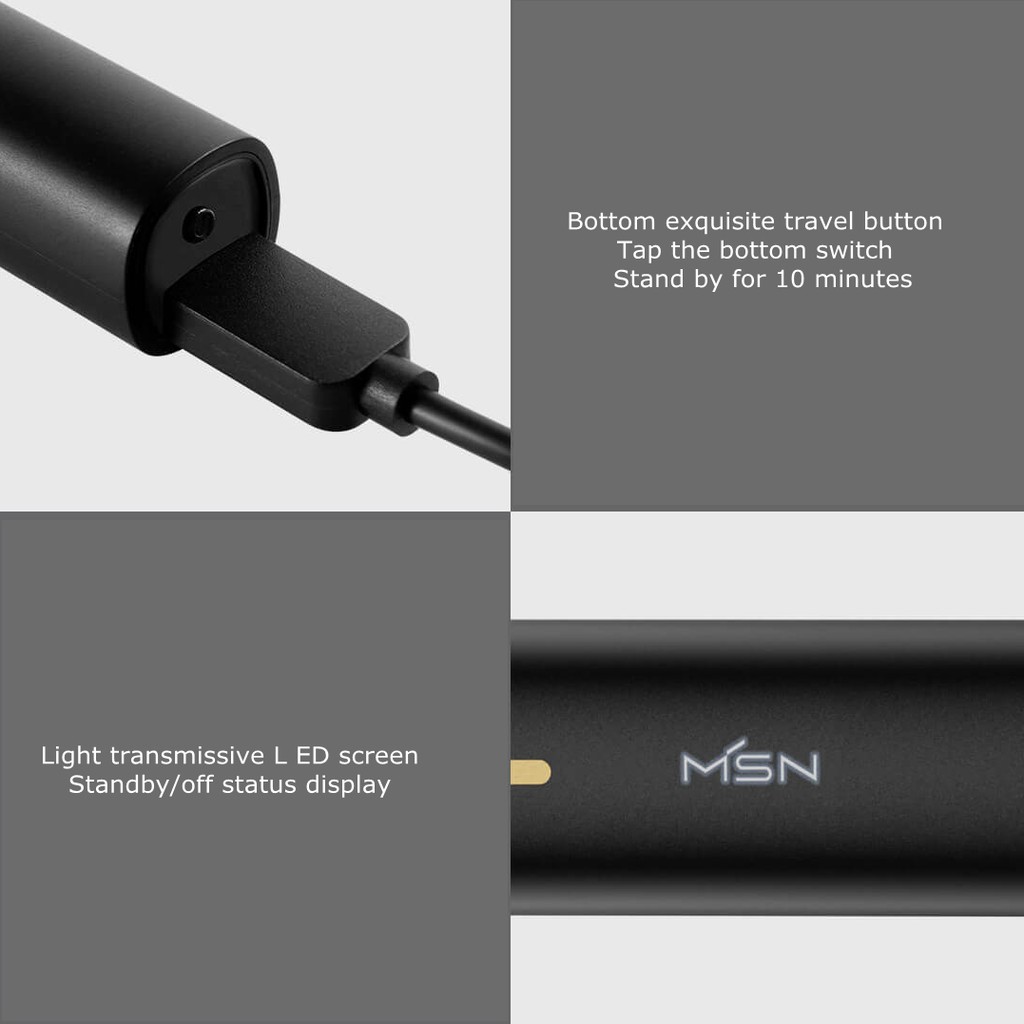 Máy tỉa lông mũi MSN lưỡi kép di động có đèn LED điều khiển cảm ứng thông minh chống nước tự làm sạch