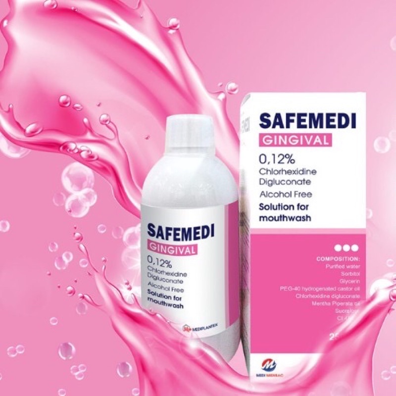Nước súc miệng Safemedi Gingival 500ml Mediplantex ngăn ngừa mảng bám vi khuẩn, hôi miệng, sâu răng - CN12