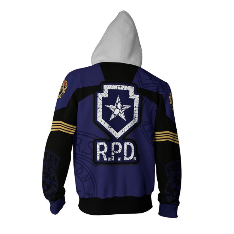 Áo Khoác hoodie Có Khóa Kéo Hóa Trang Nhân Vật game resident 2 rpd leon scott kennedy