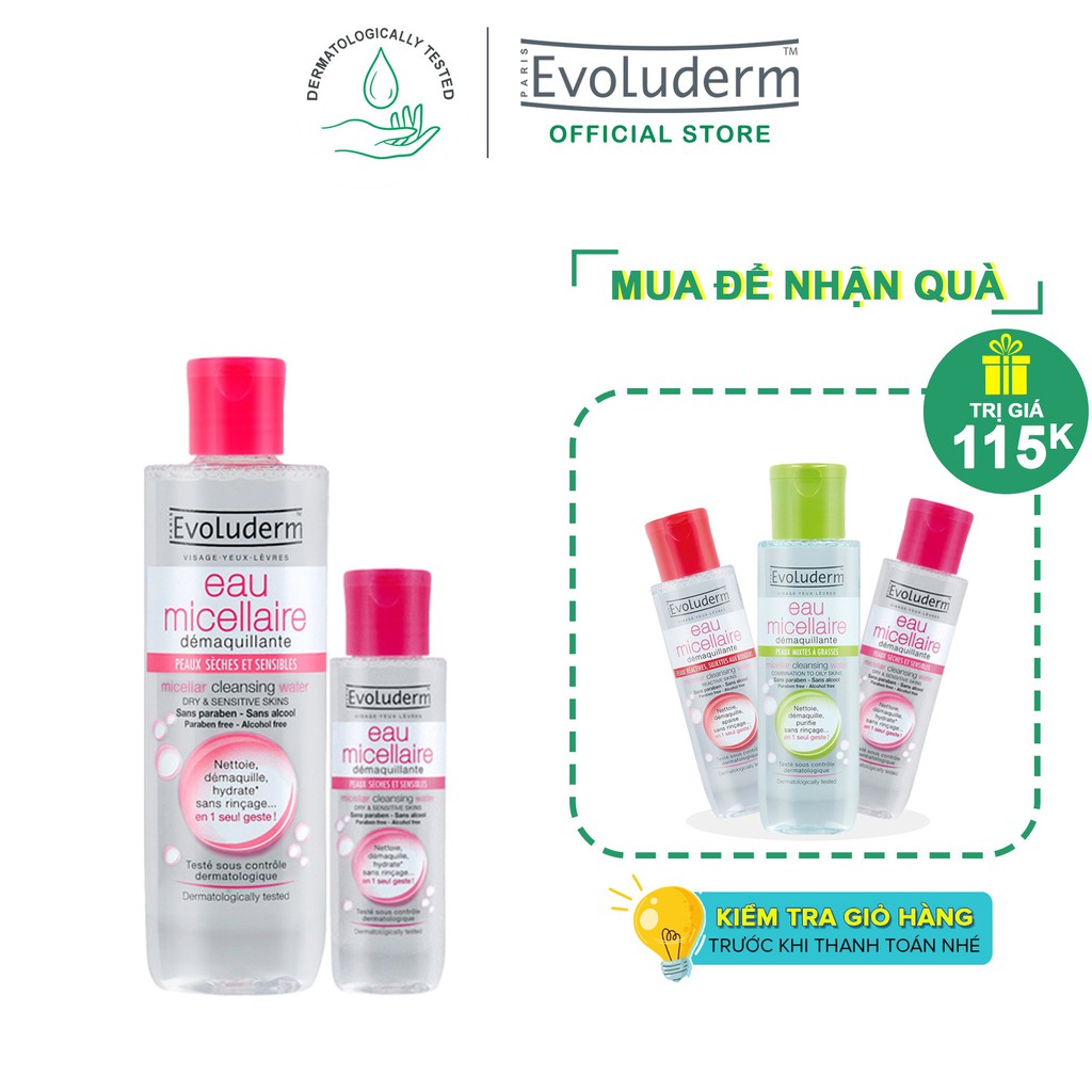 [Mã FMCGMALL - 8% đơn 250K] Bộ 2 sản phẩm nước tẩy trang dành cho da khô và da nhạy cảm 100ml và 250ml