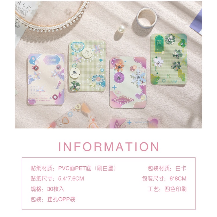 Hộp 30 tấm hình dán khổ lớn bằng nhựa PVC chống thấm