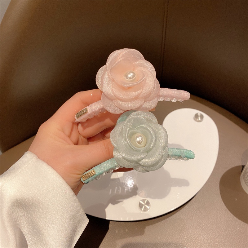 Kẹp Tóc Hình Hoa Đính Ngọc Trai Và Đá Xinh Xắn Cho Nữ