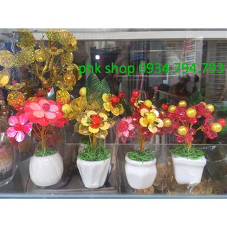 Chậu hoa pha lê nhiều màu size mini 7-10cm