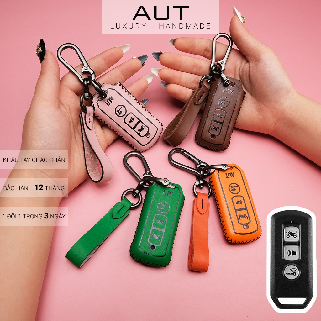 Ví da đựng chìa khóa smartkey Honda SH Pcx SH Mode Cub Adv khâu tay SHKV CD có tay cầm