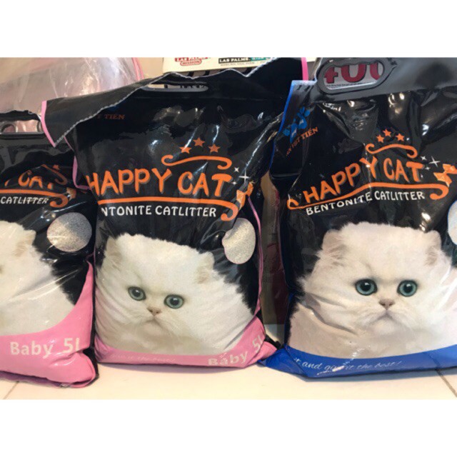 ( Khử Mùi Tốt ) Cát Vệ Sinh Happy Cat Cho Mèo 5L - Mùi Baby