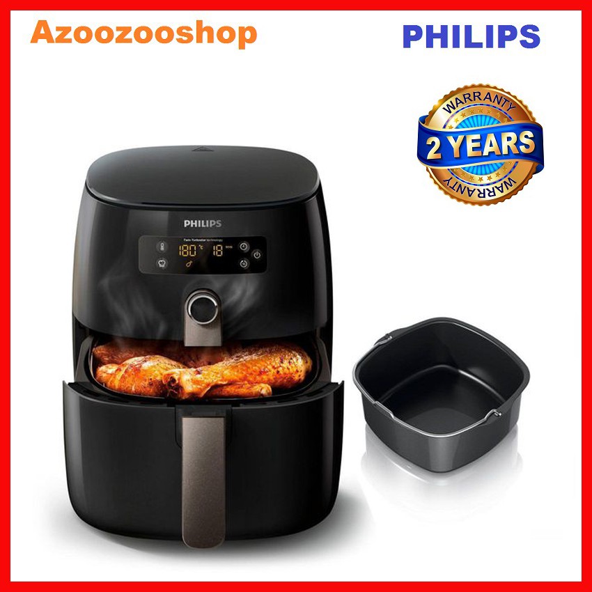Nồi chiền không dầu philips HD9745, 1500W, công nghệ Loại bỏ chất béo, có vĩ nướng bánh, bảo hành 2 năm toàn cầu