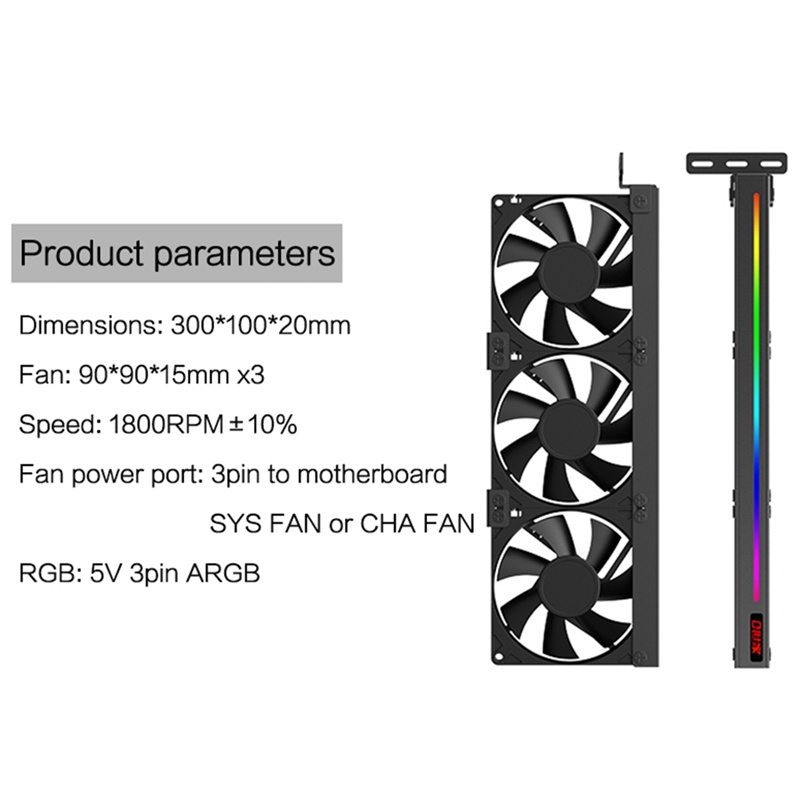Universal GPU Cooling Fan 3X90mm ARGB Sync Lighting 5V Addressable RGB Silent Chassis PCI Graphics Card Cooler Fan