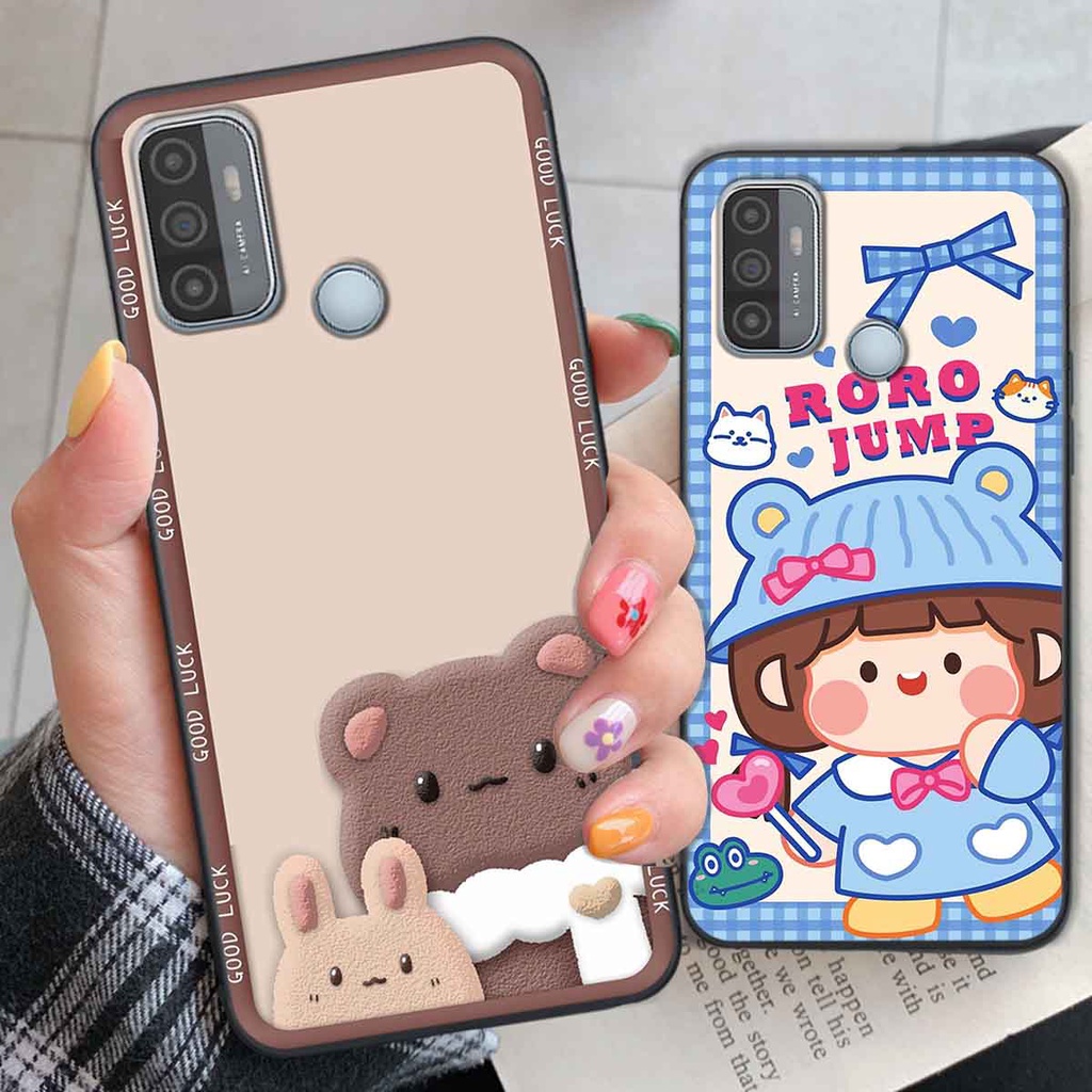 Ốp Oppo A53 bear brick, gấu đáng yêu, dễ thương