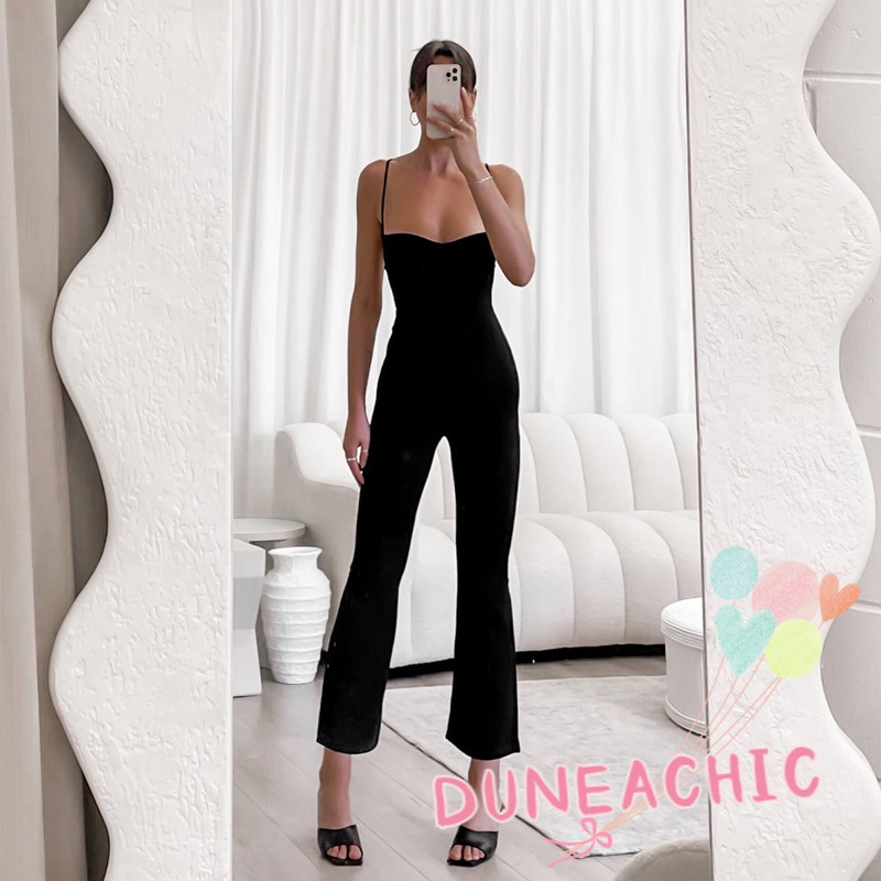 Áo liền quần Hai Dây Màu Trơn Hở Lưng Gợi Cảm Cho Nữ