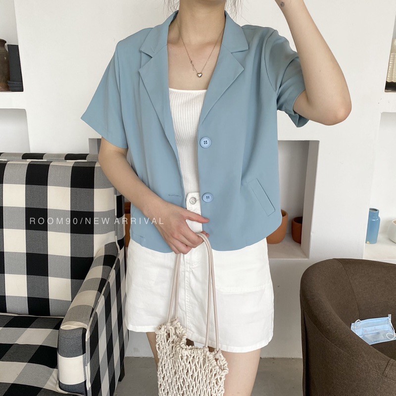 Blazer ngắn tay dáng ngắn phong cách hàn Quốc cho nữ 8126