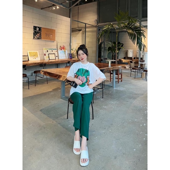 SET QUẦN SUÔNG ÁO THUN COTTON ĐÁNG YÊU KÈM HÌNH THẬT