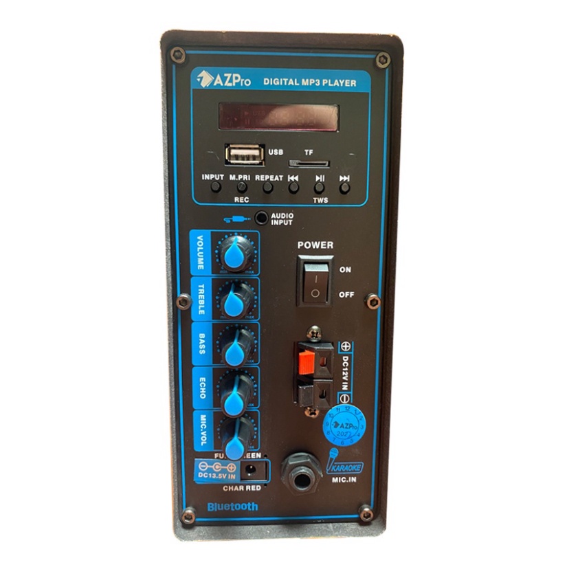 Loa Kéo Bluetooth AZPro AZ-10A Bass 2.5 tấc Kèm 2 Mic Không Dây Chống Rú Công Suất Đỉnh 500w