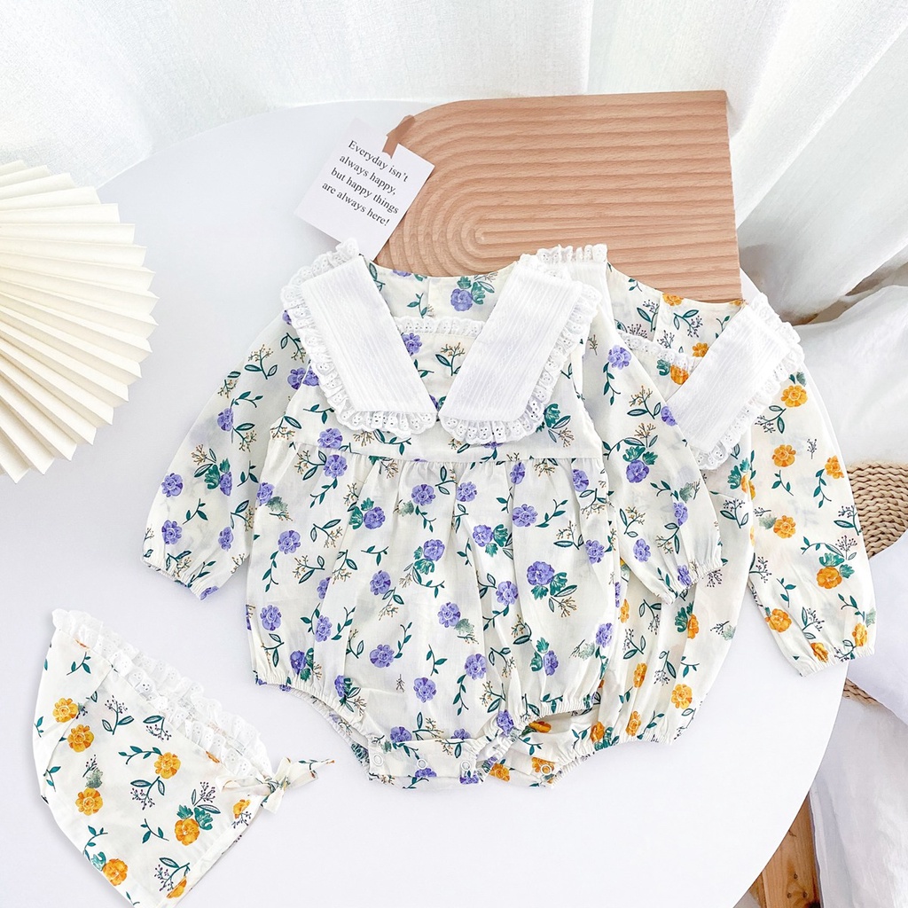 Áo Liền Quần Dạng Váy Bằng Cotton Trơn Phong Cách Hàn Quốc 0092