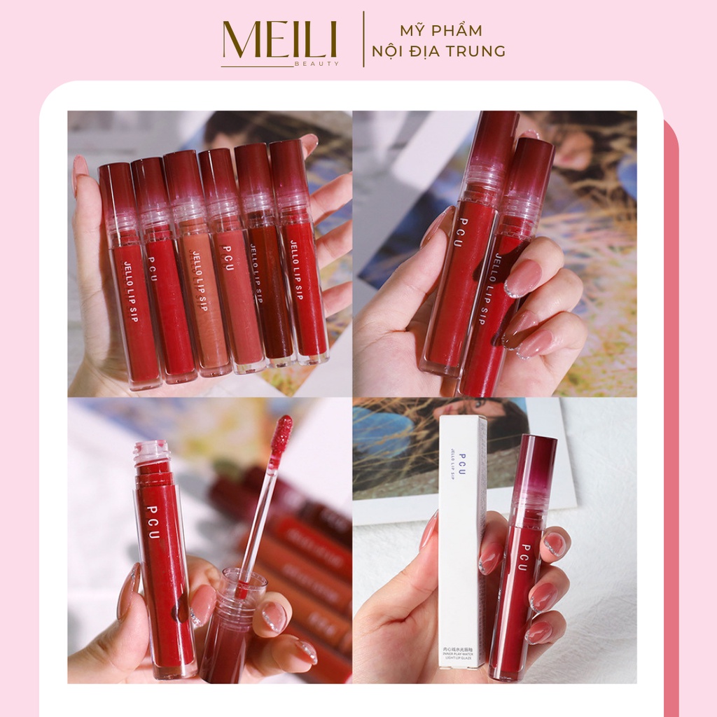 Son Bóng PCU Dưỡng Ẩm Mềm Mịn Môi Tiện Dụng Không Thấm Nước Màu Sắc Đa Dạng  - Meili Beauty