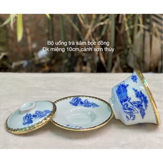 Bát trà sâm bọc đồng