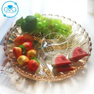 KHAY ĐỰNG MỨT THỦY TINH VÀNG PHA LÊ