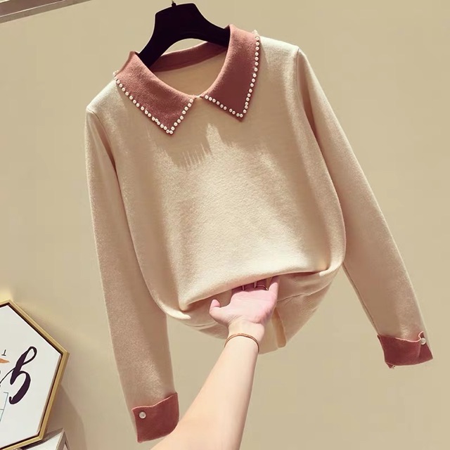 BÁN SỈ ÁO LEN PHỐI CỔ ĐINH HẠT CHO NỮ | BigBuy360 - bigbuy360.vn