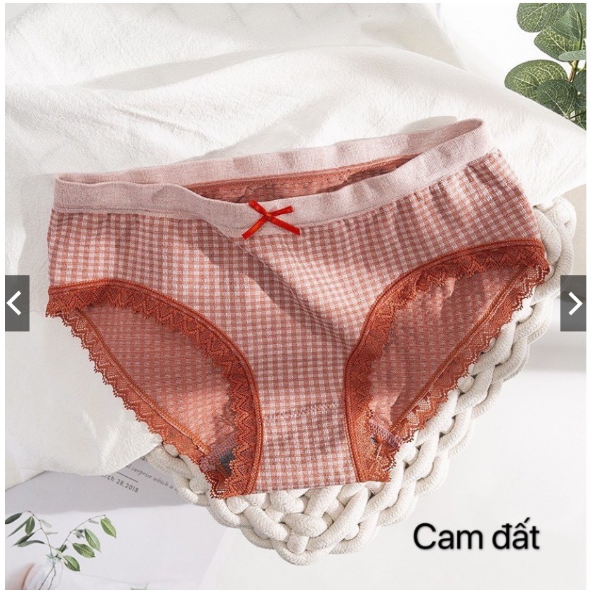 Được chọn màu - Quần lót kẻ nơ cotton kháng khuẩn cực xinh MS989