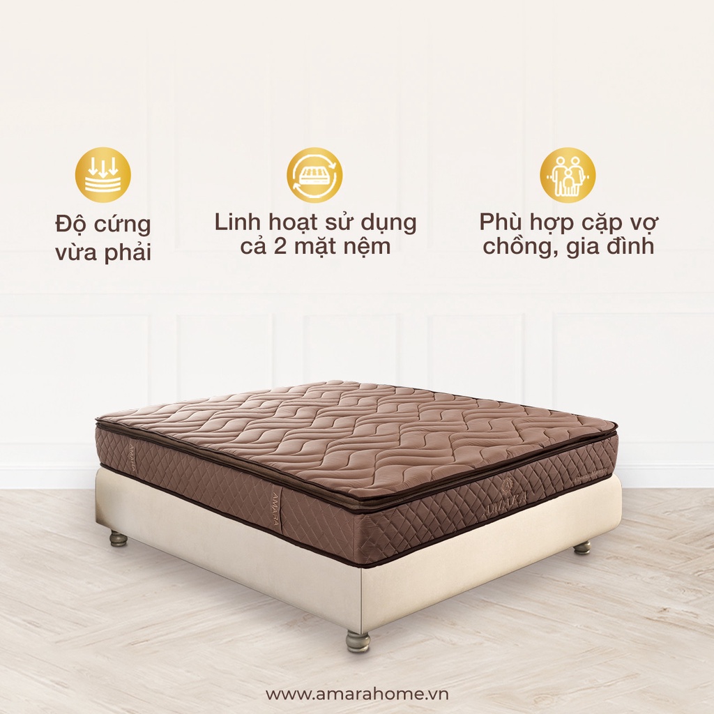 Nệm hai mặt lò xo túi Amara Organic 25cm