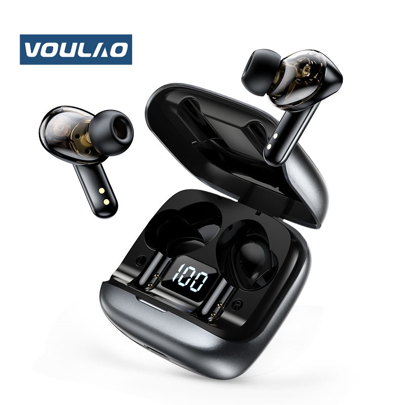 VOULAO-vl5 Tai nghe chống ồn Bluetooth 5.0 Tai nghe trò chơi âm thanh nổi HiFi với Mic
