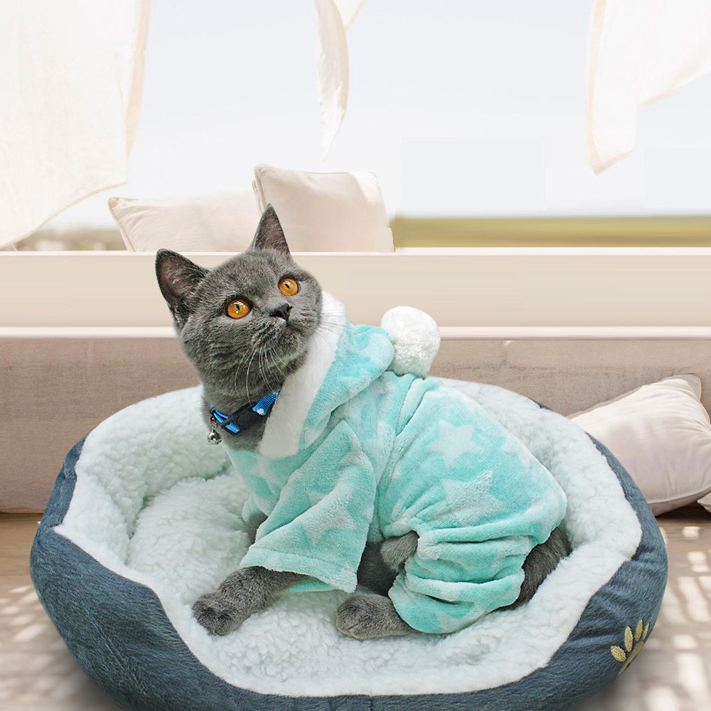 Áo khoác có nón trùm họa tiết ngôi sao cho chó cưng