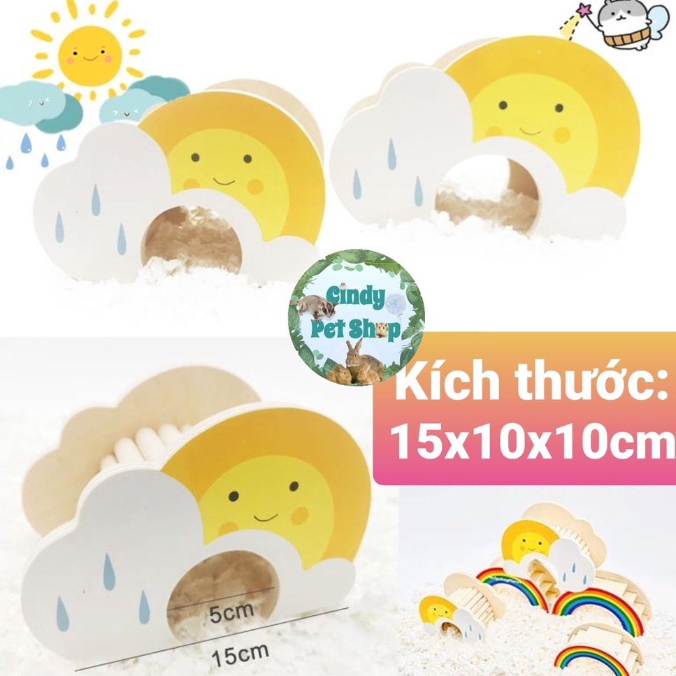 Nhà ngủ gỗ đám mây mặt trời cho Hamster