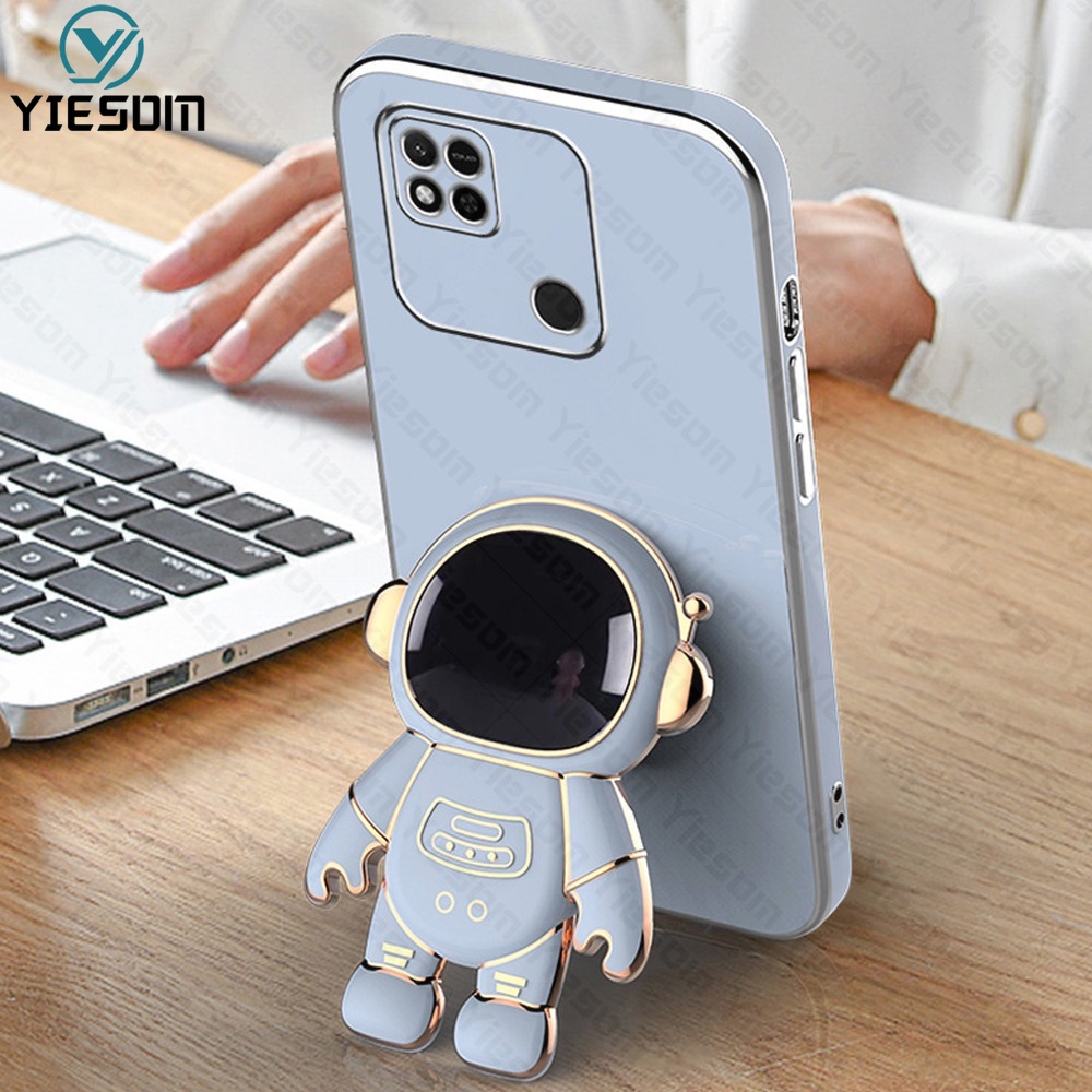 Ốp Điện Thoại Silicon Dẻo Họa Tiết Phi Hành Gia Lấp Lánh Kèm Giá Đỡ Cho Xiaomi Redmi 10C 10A 9C 9A 9T 9 8 8A
