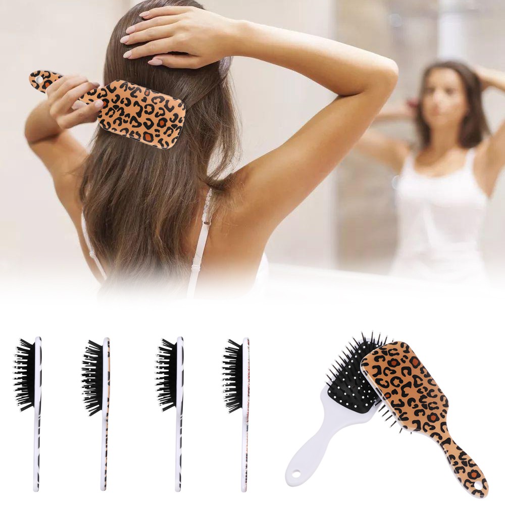 [Hàng mới về] Lược chải tóc 3d họa tiết da báo chuyên dụng cho salon